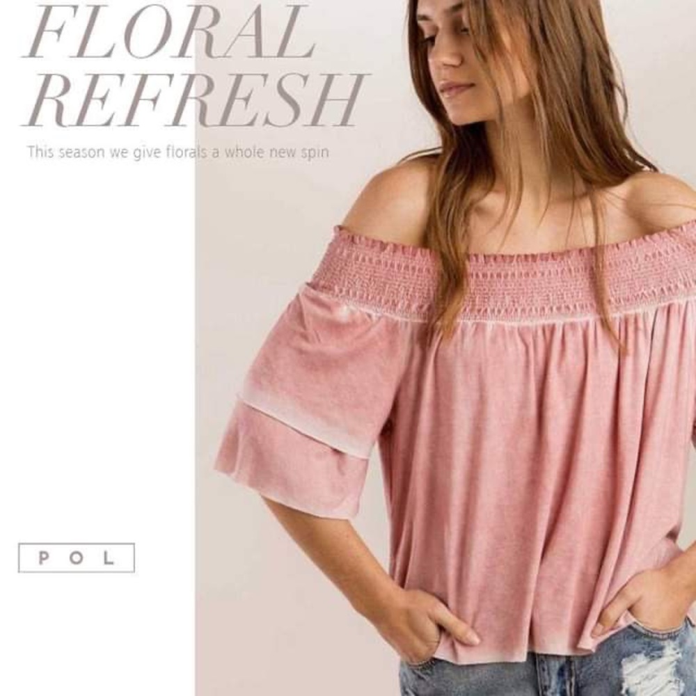 Pol Smocked neckline Size L